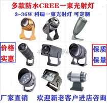 A beam of light spotlight shining column Wall narrow beam outdoor waterproof cree Cori 3w10w36w floodlight