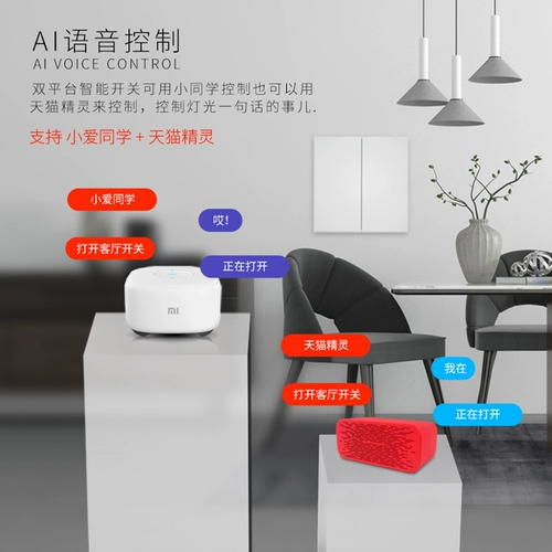 Был подключен к Mijia tmall Elf Smart Switch 220V Light Xiaomi IoT сцепление дистанционное управление беспроводной панелью