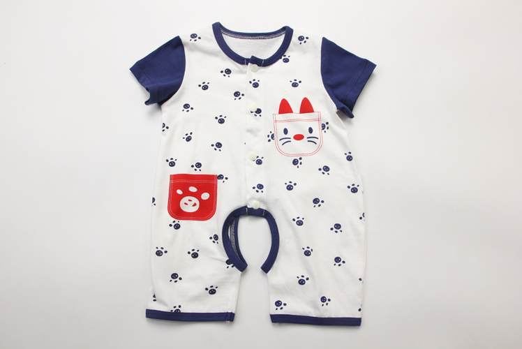 Bé onesies mùa hè 0 sơ sinh quần áo nam giới và phụ nữ bé phần mỏng mở tập tin cotton ngắn tay đầm 1 năm tuổi romper