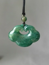 Dushan jade ice bottom old sky blue material Ruyi lock ice polished green 3 4*2 4*0 88 cm aa66