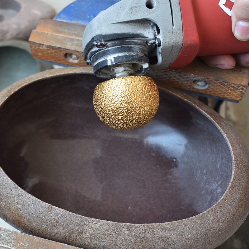 HJJ gold practitioner brazing mushroom head cobblestone flower pot bottom arc liner polished ceramic stone polished