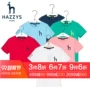 Hazzys haggis quần áo trẻ em nam và nữ áo thun mùa hè màu rắn cổ tròn áo sơ mi lớn trẻ em thời trang giản dị tay áo ngắn - Áo thun áo phông thu đông bé gái đẹp