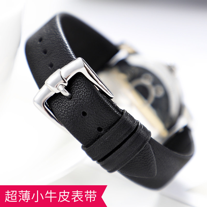 Tiffyman strap genuine leather men ultra-thin soft suitable for Armani CK Longines dw calfskin strap ladies