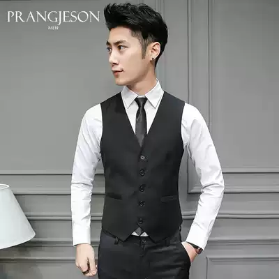 Trend business casual suit vest men Korean version of small suit vest slim professional dress wedding best man dress