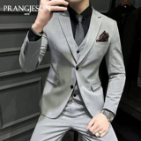 Мужской летний комплект, пиджак классического кроя для отдыха, костюм, свадебное платье