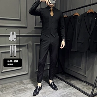 Черный комплект, жилет, штаны, галстук-бабочка