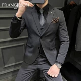 Мужской летний комплект, пиджак классического кроя для отдыха, костюм, свадебное платье