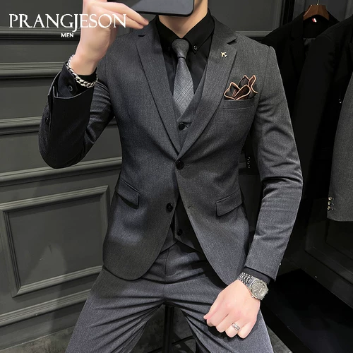 Мужской летний комплект, пиджак классического кроя для отдыха, костюм, свадебное платье