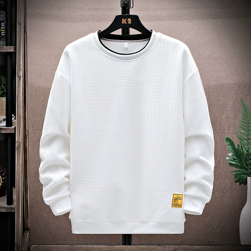 Мужской лонгслив, демисезонная утепленная приятная телу толстовка, большой размер, оверсайз, круглый воротник