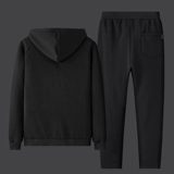 Флисовый хлопковый спортивный костюм для отдыха, зимний комплект, толстовка с капюшоном, увеличенная толщина, большой размер