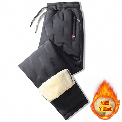 Мужские утепленные повседневные брюки, демисезонные штаны, оверсайз