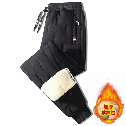 Мужские утепленные повседневные брюки, демисезонные штаны, оверсайз