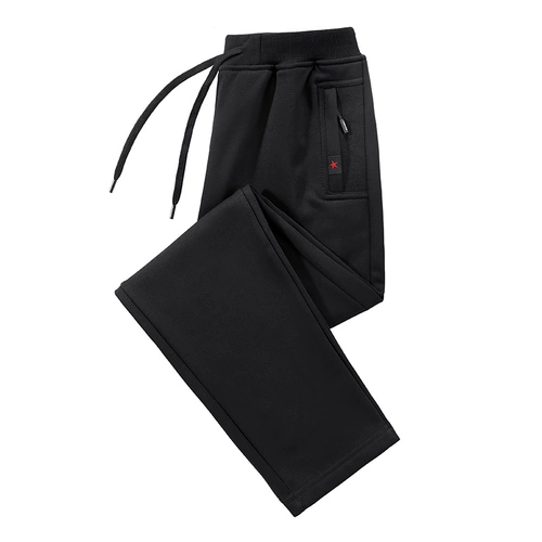 Спортивные осенние штаны, трикотажные повседневные брюки для отдыха, свободный прямой крой, большой размер