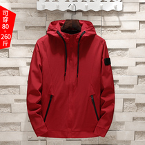 Spring and autumn and winter new mens coat velvet thick Korean casual jacket Mens fat plus size loose top