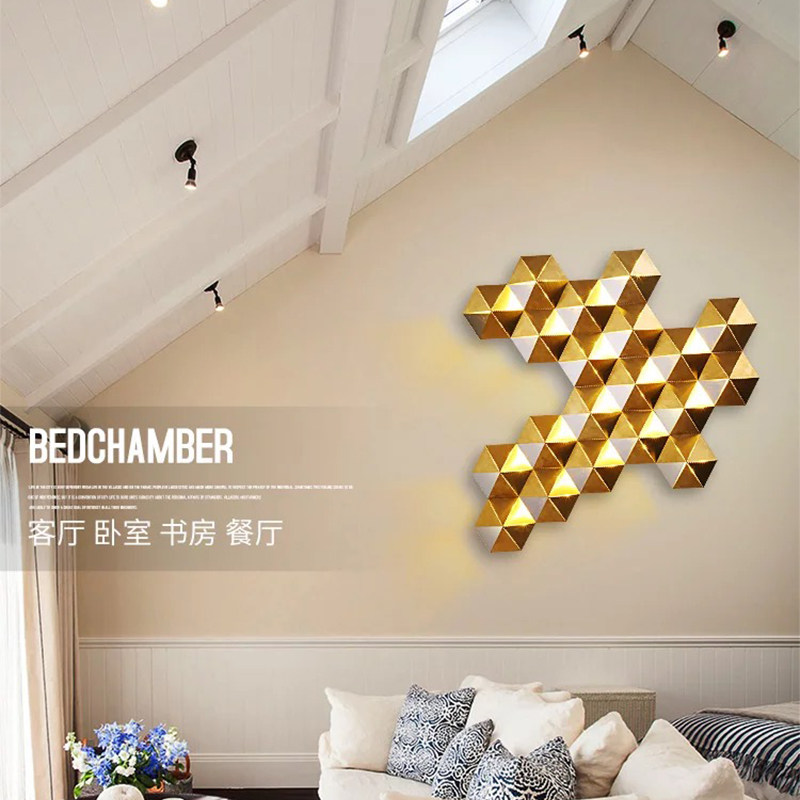 Nordic modern metal decorative wall lamp dining room living room hotel staircase aisle bedside bedroom art background wall decoration