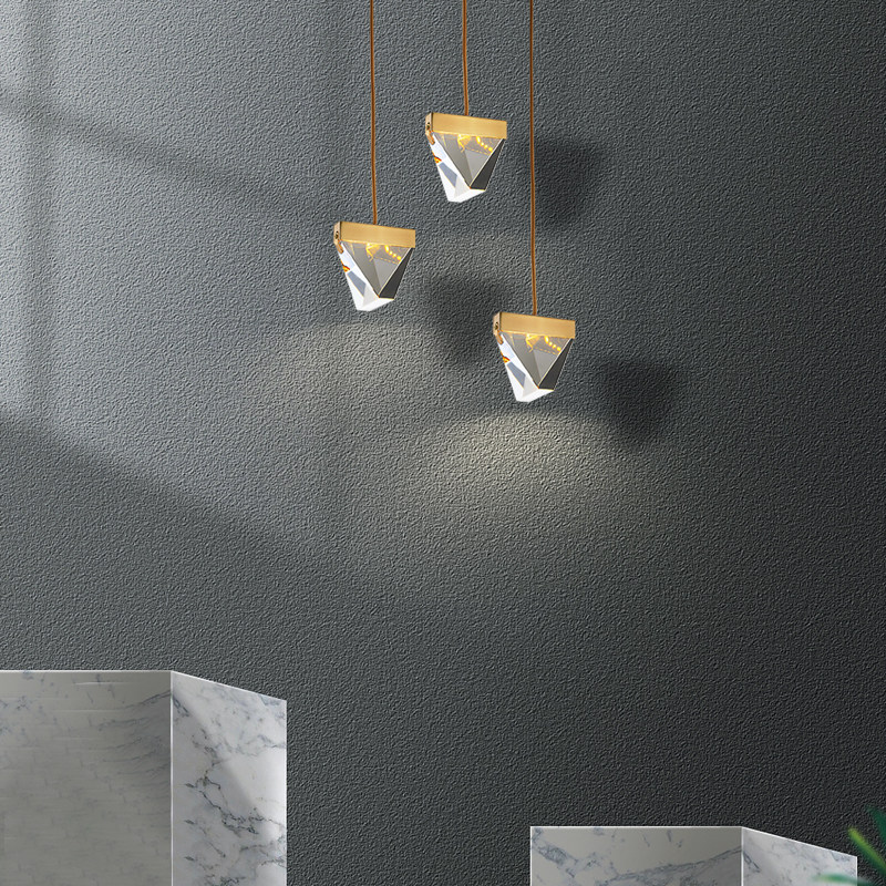 Postmodern bedroom headboard Small chandeliers Nordic light and luxurious designer bar Dining Room Dining Room Full Copper Crystal Chandeliers