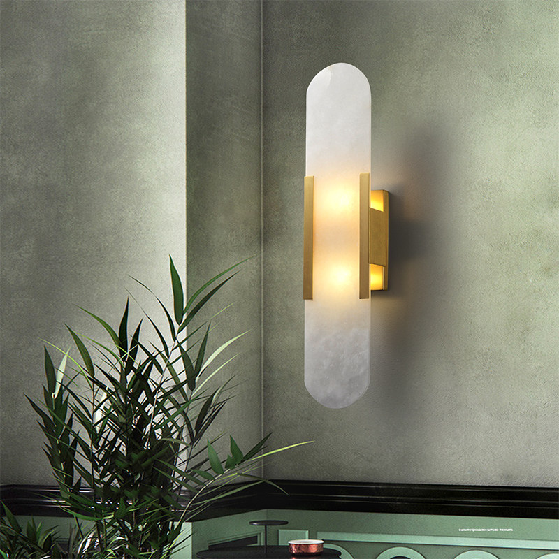 Total Copper Cloud Stone Wall Lamp Nordic Modern Minimalist Creative Living Room Background Wall Aisle Stairs Book Room Bedroom Bedhead-Taobao