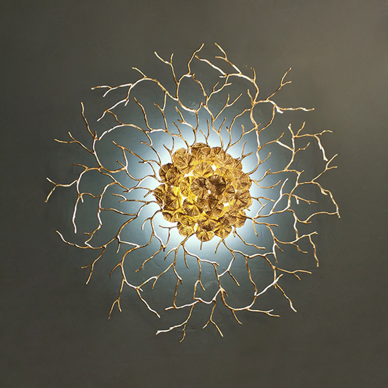 Modern Chinese style wall lamp Living room Aisle Dining Room sample Room Genguan Background Wall Decoration Light Lavish Creative Wall Lamp