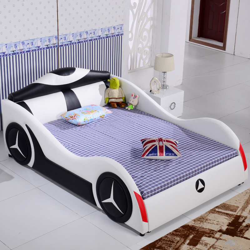 Children's bed with guardrail Car bed Junior bed Boy bed Single bed Youth soft bag Picatone bed Sports car bed
