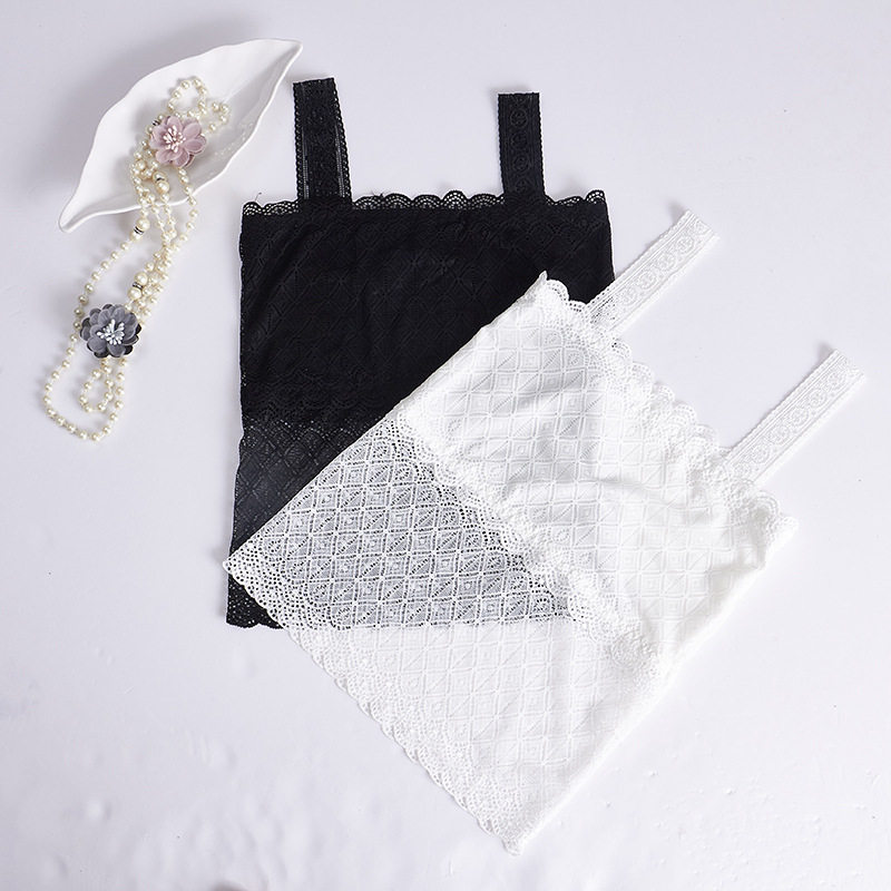 Women's long diamond-shaped lace wrapped chest bottoming tube top girl bust sling anti-light vest