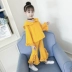 Quần áo trẻ em cô gái mùa xuân và mùa thu phù hợp với trẻ em cotton dài tay phù hợp với cô gái thời trang nước ngoài thường mặc quần áo trẻ em hai mảnh - Phù hợp với trẻ em Phù hợp với trẻ em
