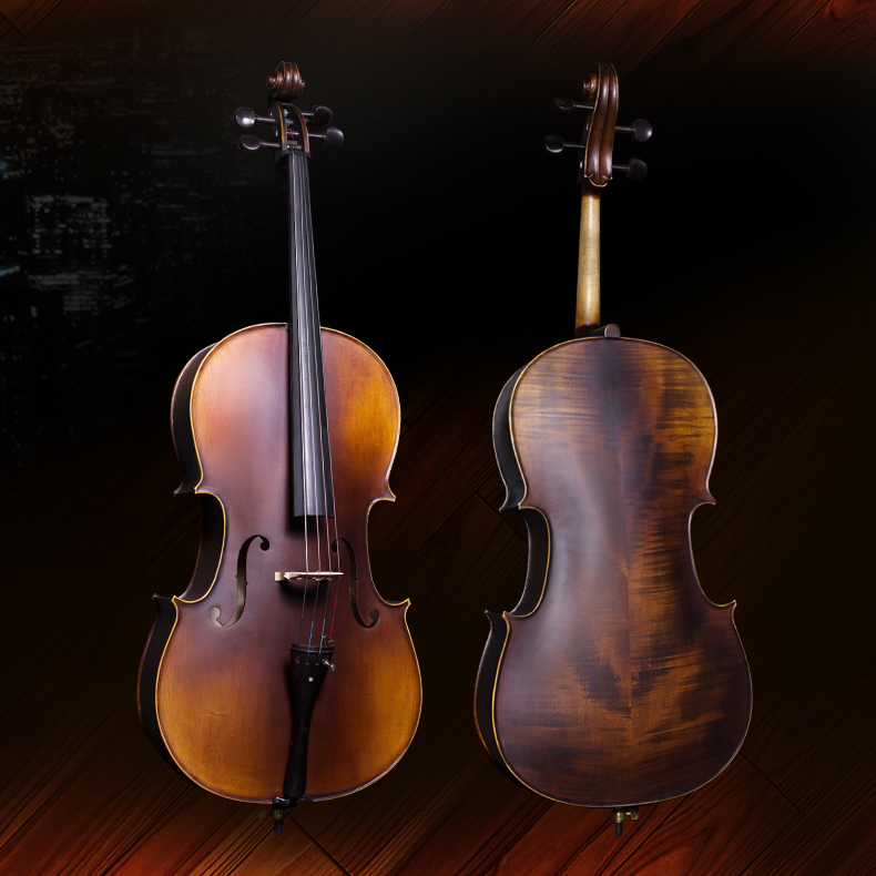 Xinyin professional grade playing grade cello high-grade handmade all solid wood natural tiger pattern beginner adult children