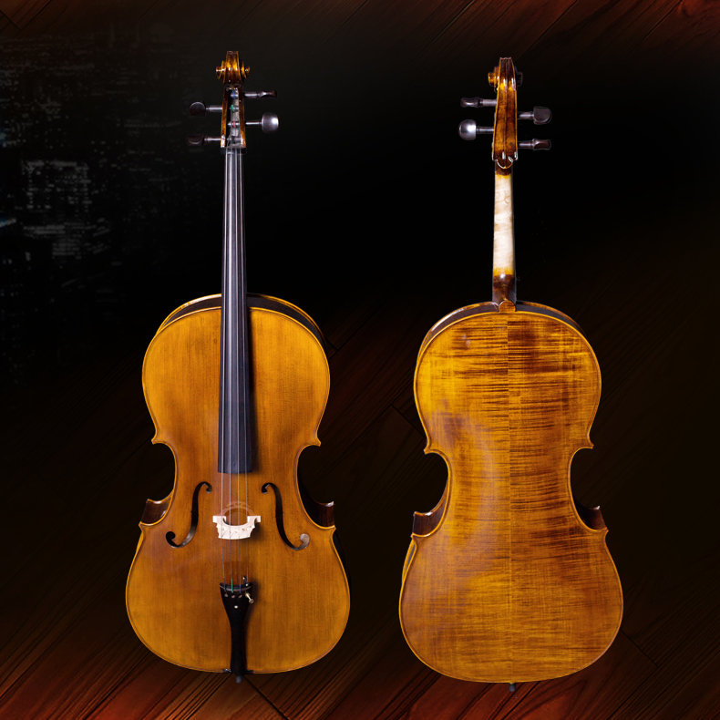 Xin-tone cello brand high-end full-handmade solid wood natural tiger tattooing adult child exam grade professional level playing class-Taobao