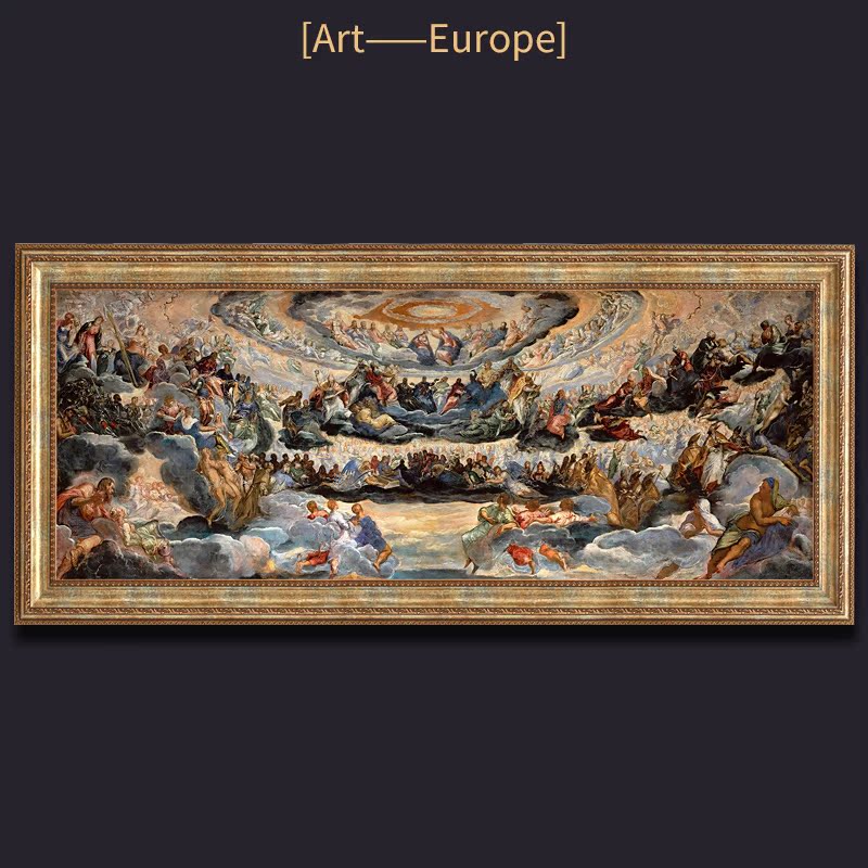 Tintoretto Paradise Renaissance Oil Painting Vintage Figure Painting European-Style Living Room Decorative Painting Background Wall Hanging Painting Tintoretto Paradise Renaissance Oil Painting Vintage Figure Painting European-Style Living Room Decorative Painting Background Wall Hanging Painting
