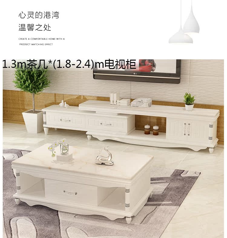 Bàn cà phê đá cẩm thạch TV tủ kết hợp bàn đặt đơn giản hiện đại phong cách châu Âu nội thất phòng khách - Bộ đồ nội thất ghế sofa thông minh