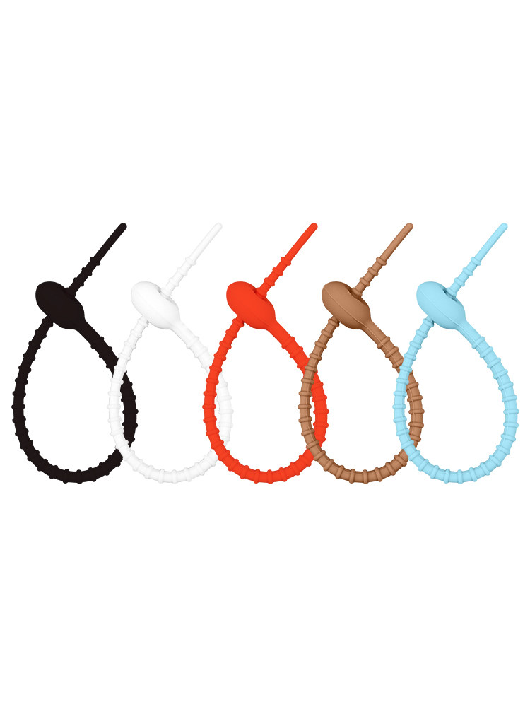 Colorful Multifunctional Storage DIY Rope Ring Anti-Lost Silicone Strap Simple Accessory Bag Key Ring Keychain Pendant