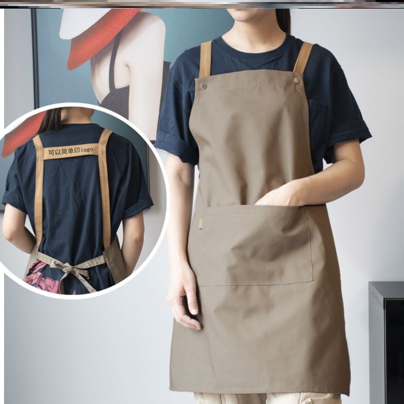 Manicurist milk tea shop apron hi tea with the same style work clothes net red waterproof printing custom made restaurant kitchen men and women