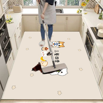 Kitchen floor mat pvc can be cut as desired