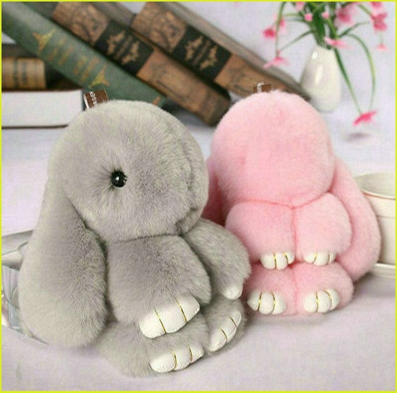 Pretend to be dead rabbit Rex rabbit plush pendant genuine bunny jewelry bag pendant bag keychain accessories dumb rabbit