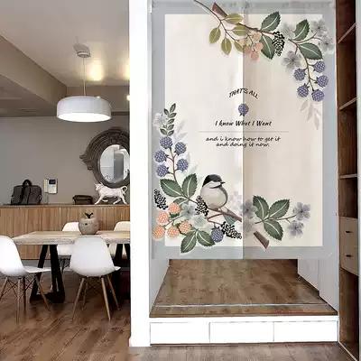 Flower and Bird Series American fabric door curtain toilet partition window bedroom curtain kitchen curtain household windshield curtain