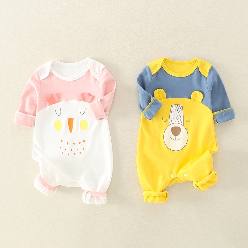 Baby pure cotton one-piece clothes Spring and autumn male and female baby net red and cute super cute halagha climbing clothes for 03-9 months