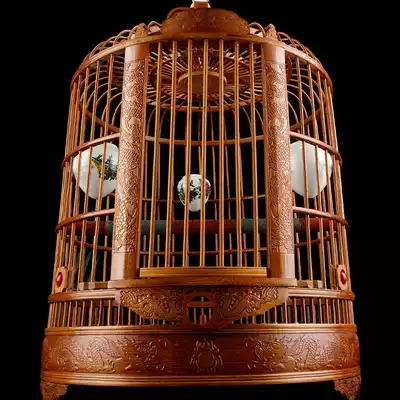 Carved thrush Birdcage Bamboo Boutique high-end hand-carved luxury high-grade Myrna brother bamboo bird cage