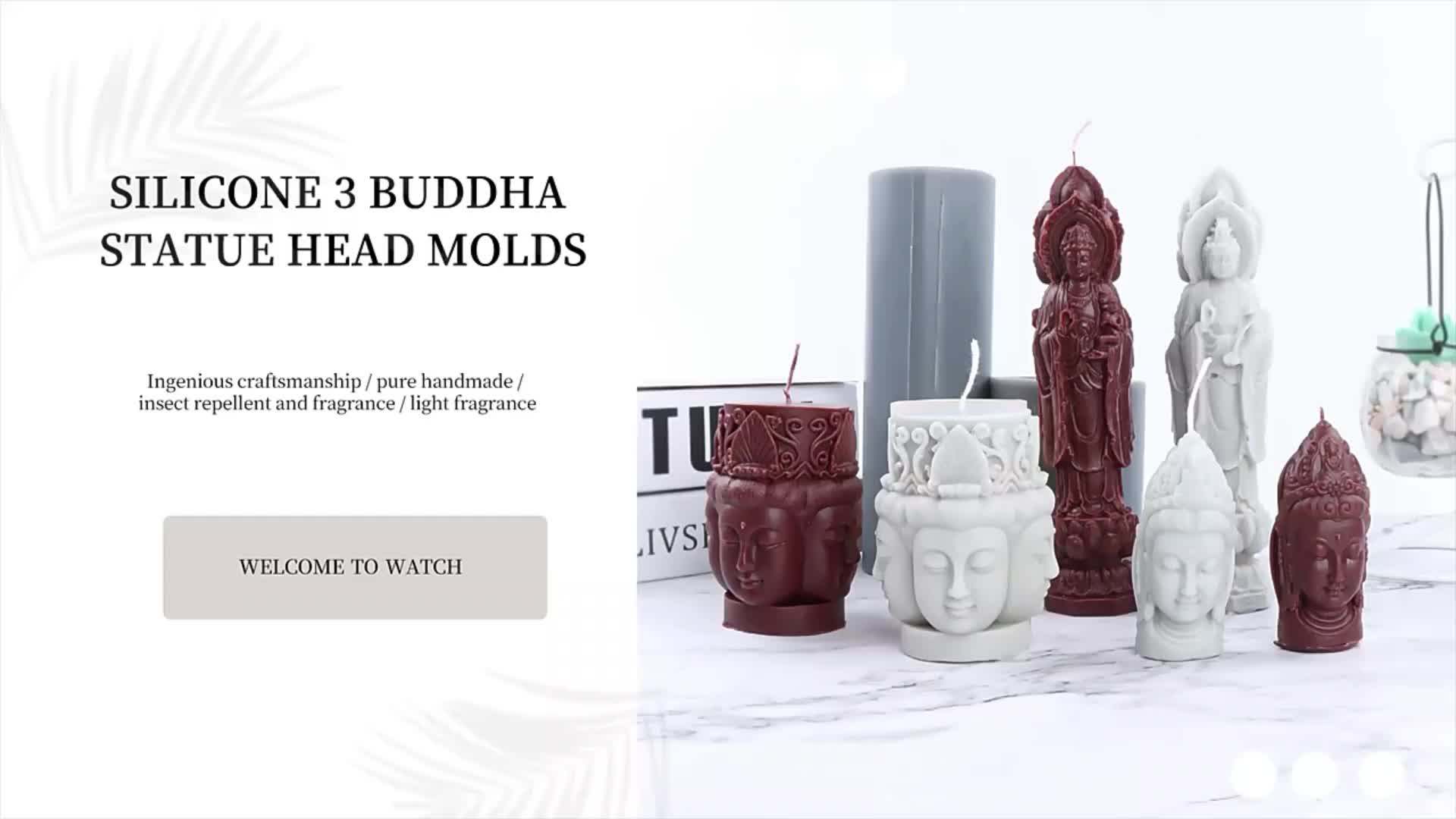 Cestony 3D Buddha Silicone Mold - For Making Candles, Resin, Soap Crafts, DIY