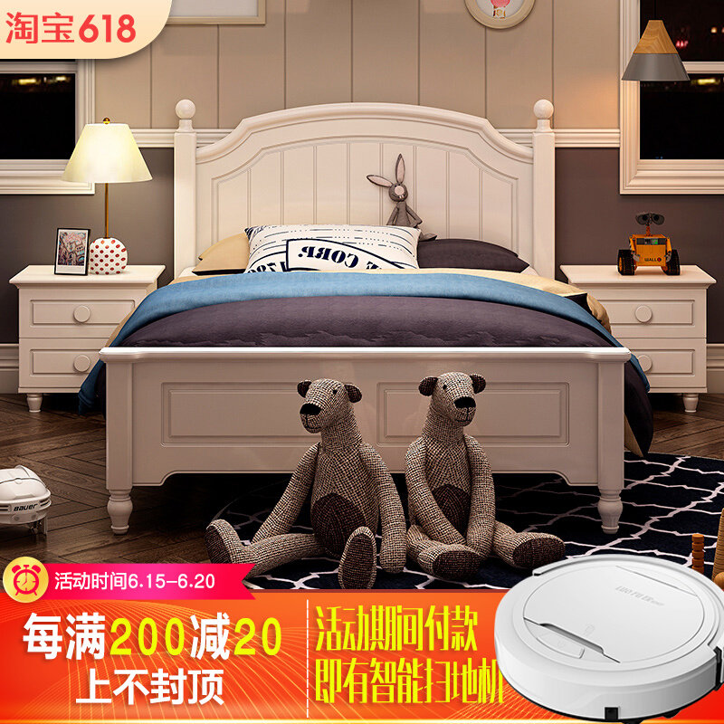 American Country Children's beds Boys Single beds 1 8 m 1 5 minimalist girl princess bed girl girl child bed