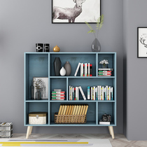 Simple bookshelf simple modern shelf floor table cabinet solid wood grid cabinet free combination bookcase shelf