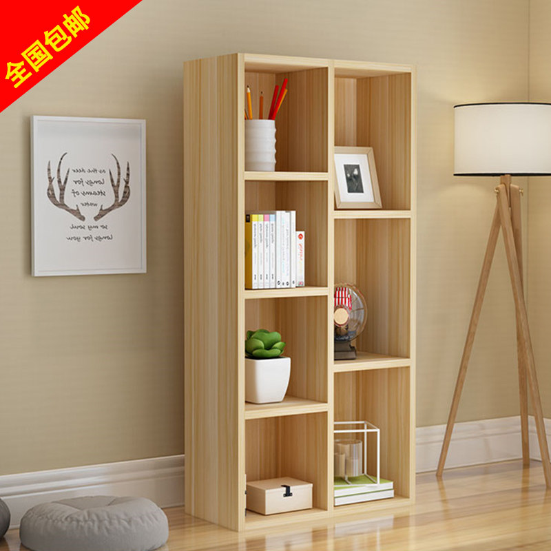 Simple bookcase load shelf creative bookcase wooden cabinet small cabinet locker free combination cabinet