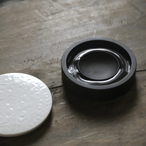 Yunkishi Moire Porcelain Cover Ring Inkstone Selection Longwei Mountain Old Pit Jinxing Stone with Cover Ink Pool