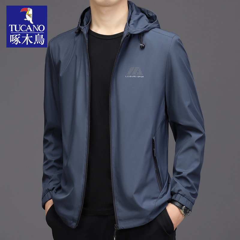 Woodpecker New Men's Jacket Spring Casual Men's Jacket Spring and Autumn Middle-Aged Dad Sports Summer Thin Top