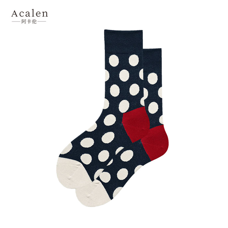 Wave Dot Socks men and women in the middle of the box Sox stockings Socks Lovers Korean version College Wind 100 hitch sandals Sox socks