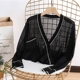 Áo khoác ngoài bằng lụa tơ tằm cardigan nữ 2018 mới điều hòa áo sơ mi mỏng phần khăn choàng mùa hè ngắn phần thời trang mỏng phần hè áo len cao cổ nữ