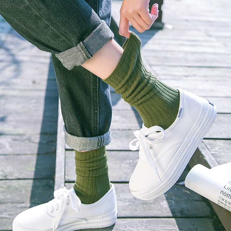 Bubble Socks Children Summer Slim pure cotton Japanese Department White Ins Chains Shot Spring Summer season Long Sox Children of the stockings