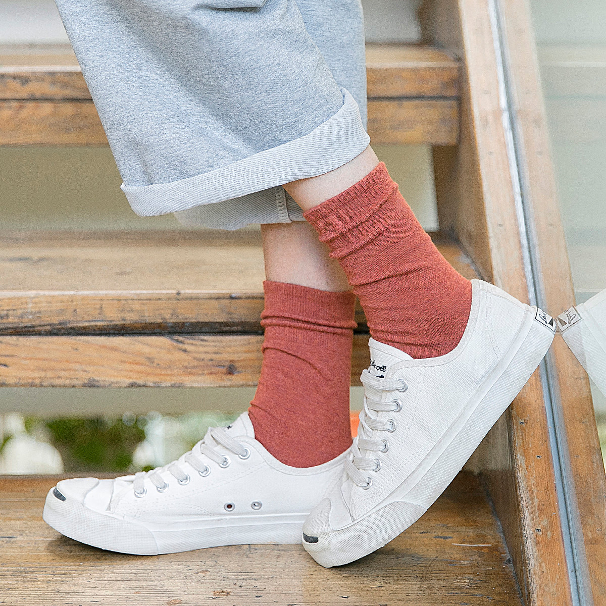 Bubble socks women's Korean thin long socks spring Korean ins spring and summer Japanese retro pure cotton socks tide