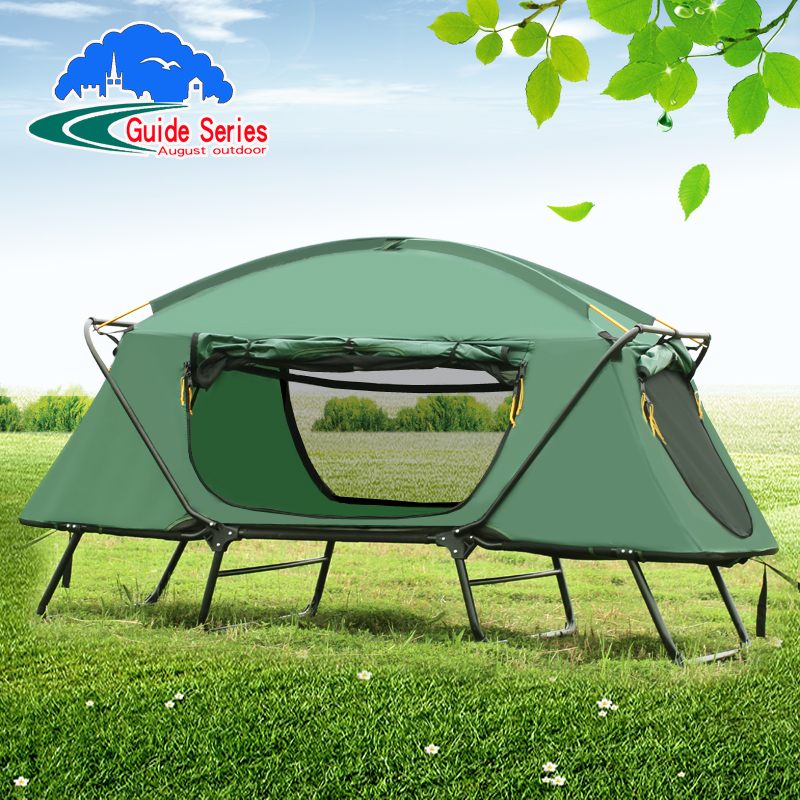 Outdoor thickened Oxford cloth warm off-the-ground tent Outdoor single double layer anti-rain double camping fishing tent