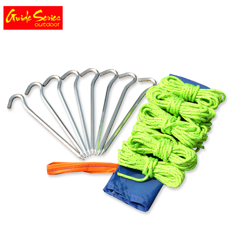 Outdoor camping accessories tent ground nail wind rope ultra-light aluminum alloy ground nail high strength aluminum ground nail rope combination