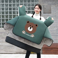 Печатный кофе -медведь зеленый [Ширина крыла -Ширина плюс бархат+карман]