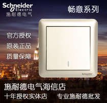 Schneider switch socket Changyi series frosted gold 86 type switch panel wall switch once open multi-control midway